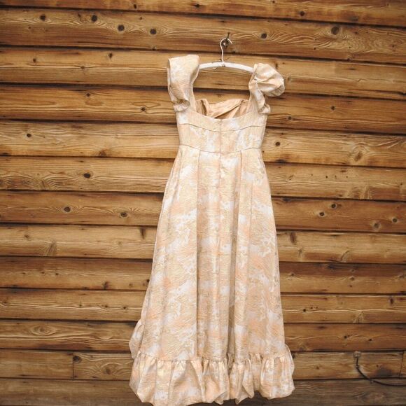 NWOT Mac Duggal 68276 FLORAL PRINT PUFF SLEEVE BROCADE GOWN 10 Pockets - Picture 11 of 14